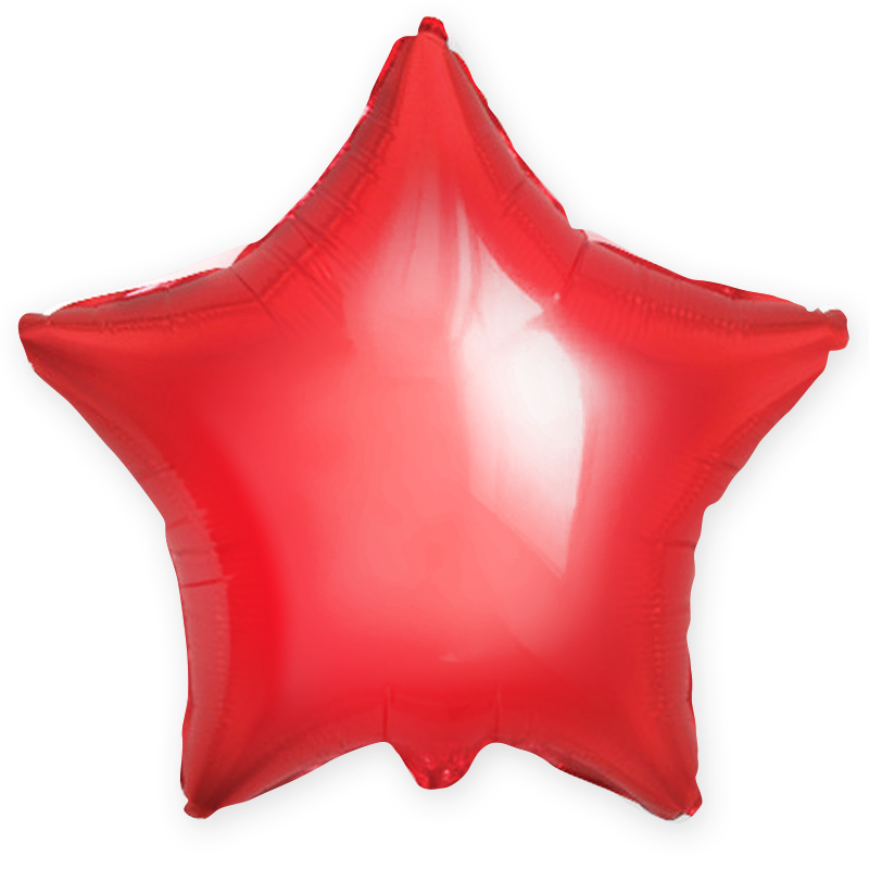 Фольгированная Звезда, Красный (46 см)